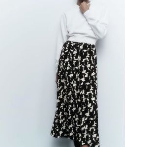 ZARA PRINTED MIDI SKIRT